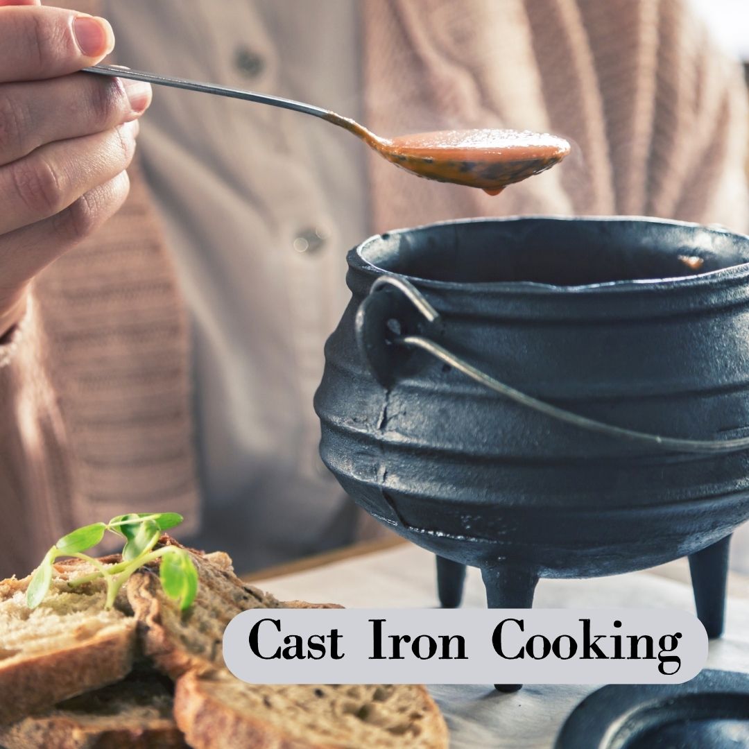 Lifespace Cast Iron 3-Leg Potjie Pot — No. 1/4 Size, Pre-Seasoned, 2-Pack (1.37pt each)
