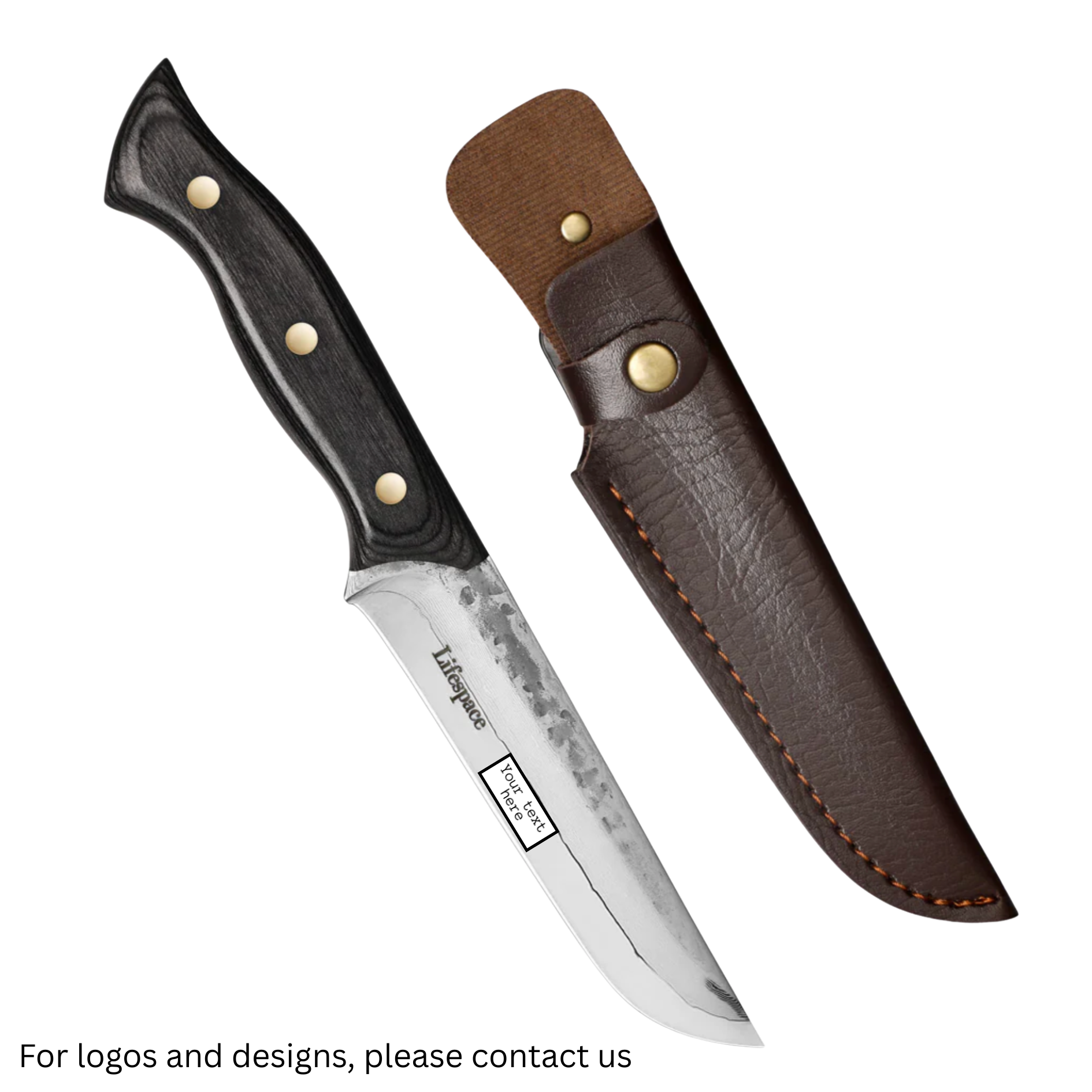 Lifespace Damascus Steel 5 Inch Utility Knife with Solid Wood Handle and Sheath