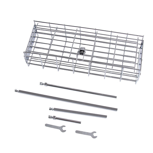 Lifespace Spit Roast Grill Basket - Standard Deep Adjustable - Chrome 