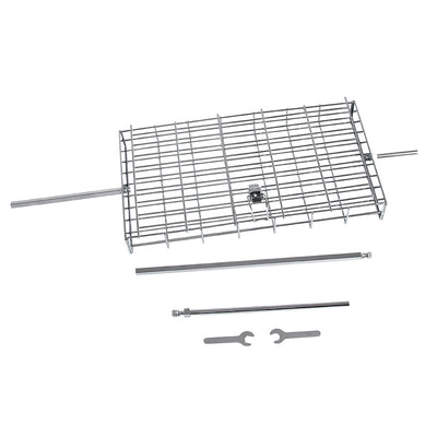 Lifespace Spit Roast Grill Basket - Standard Flat Adjustable - Chrome