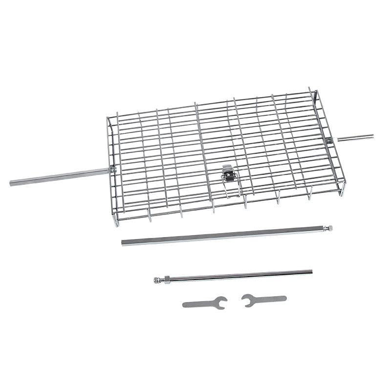 Lifespace Spit Roast Grill Basket - Standard Flat Adjustable - Chrome