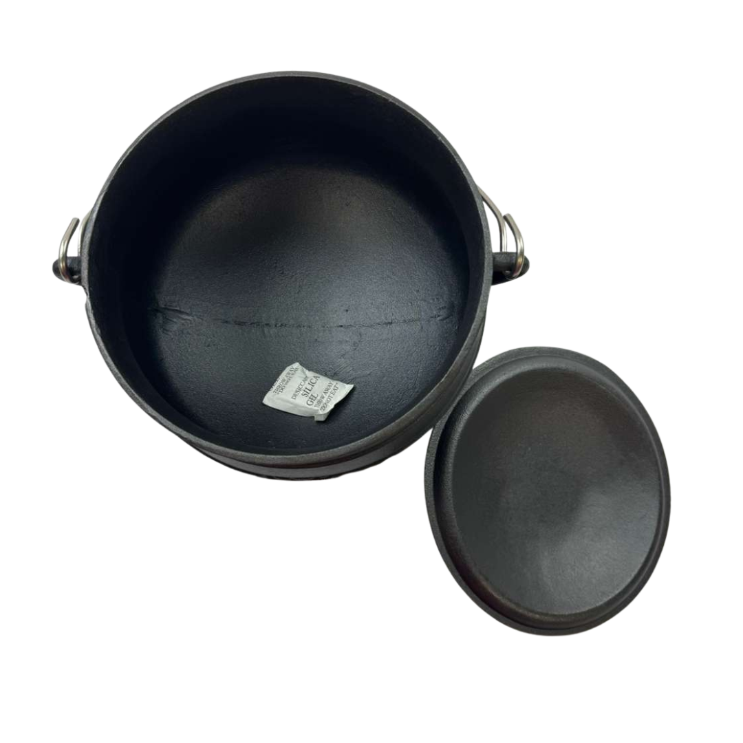 Lifespace No2 Cast Iron African Potjie Cooking Pot / Cauldron with Legs (6.3 Quart)