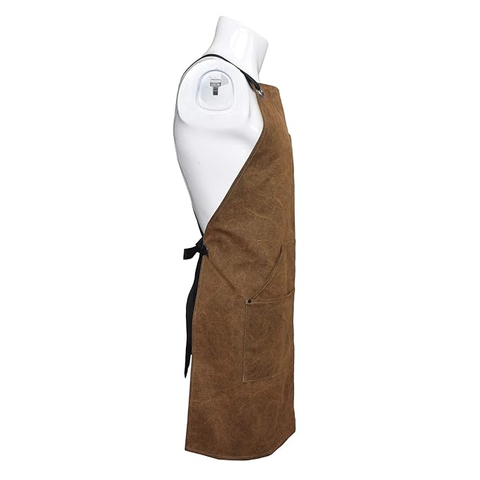 Lifespace Premium Khaki Wax Canvas BBQ Grill Work Apron