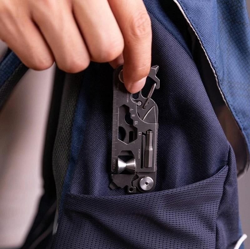 Lifespace 30-in-1 EDC Pocket Knife Multi-Tool — Wallet Size, 420 Stainless Steel (Gun Shape)