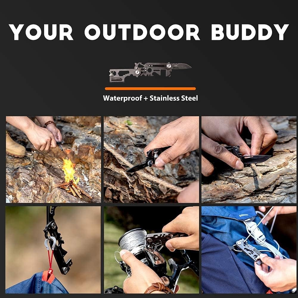 Lifespace 30-in-1 EDC Pocket Knife Multi-Tool — Wallet Size, 420 Stainless Steel (Gun Shape)