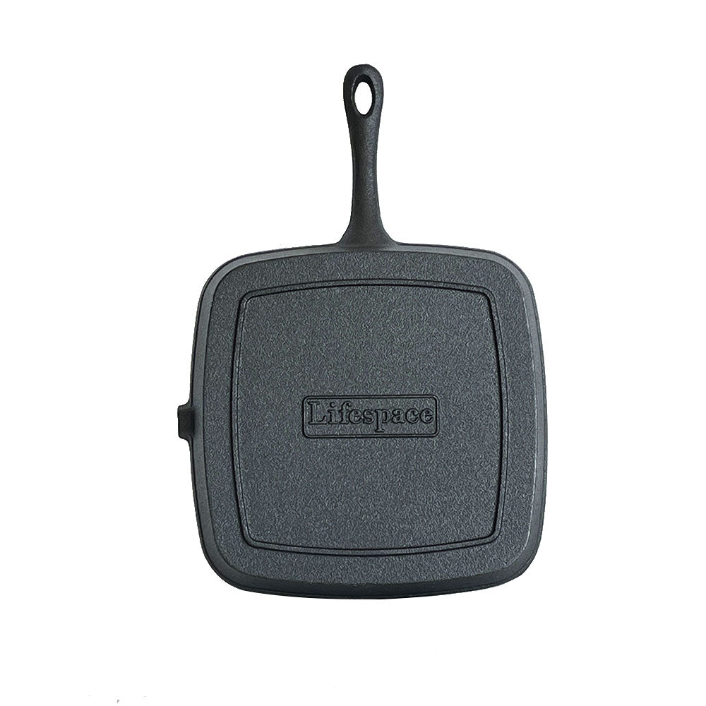 Lifespace Cast Iron Square Griddle Pan - 10"
