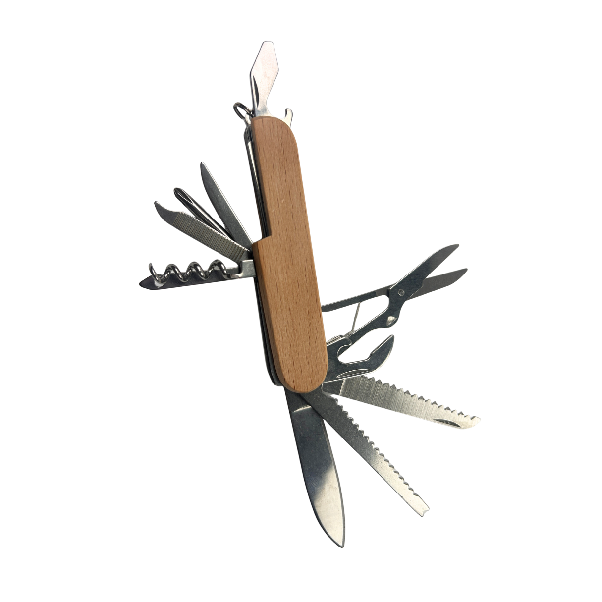 Lifespace 11-in-1 Multi Functional Wood Handle EDC Pocket Knife (420 Stainless Steel)