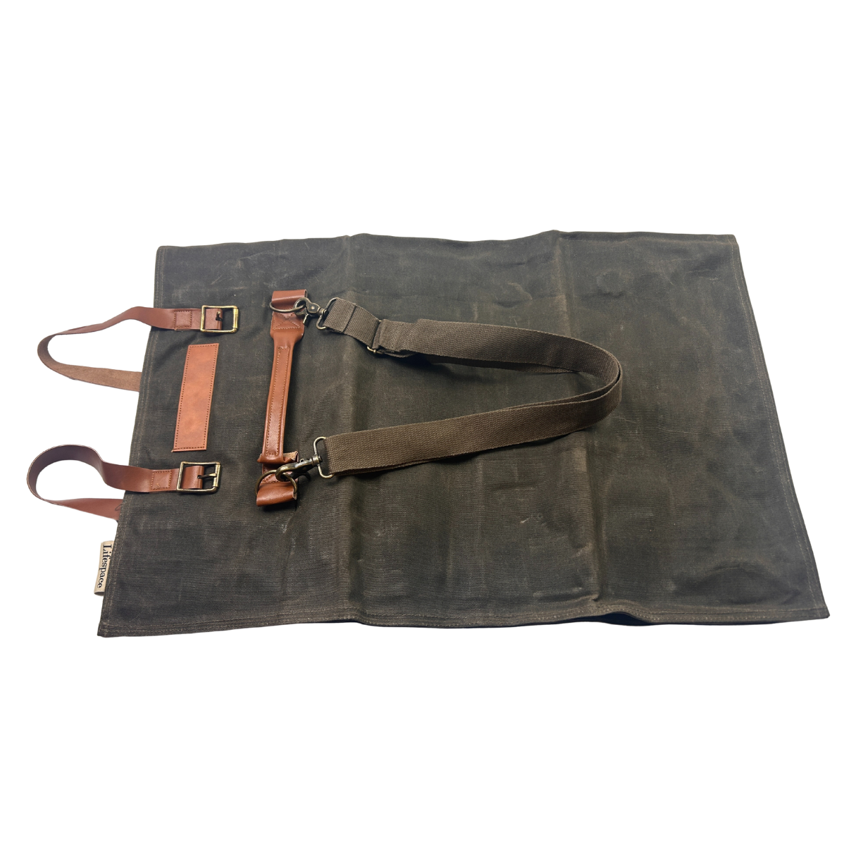 Lifespace Premium Leather & Waxed Canvas Utensil & Knife Roll - 8 Slots & Zip Pouch