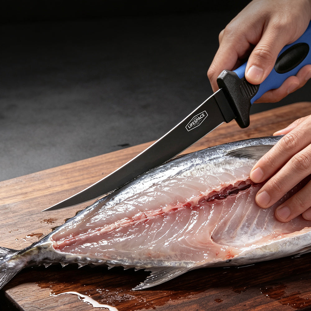 Lifespace 6" Stainless Steel Fish Filleting Knife With Sheath