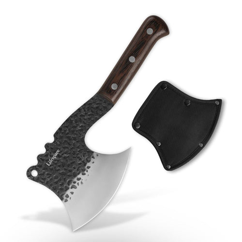 Lifespace Butcher Cleaver Knife with Wenge Handle & Sheath