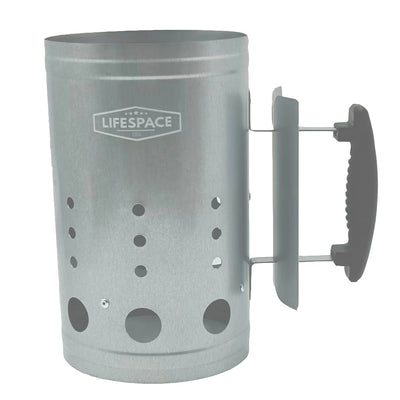 Lifespace Galvanized Charcoal Chimney Starter - Quick and Safe BBQ Grill