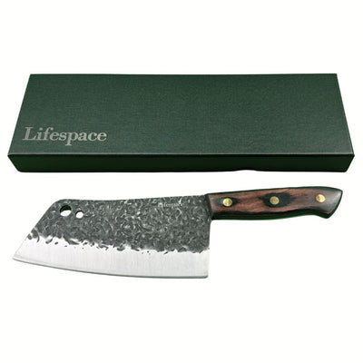 Lifespace 7in Full Tang Chef Cleaver Knife with Hole
