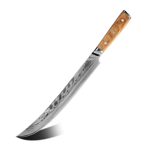 Lifespace Luxury 12" Olive Wood Handle Full Tang Damascus Breaking & Butchery Knife
