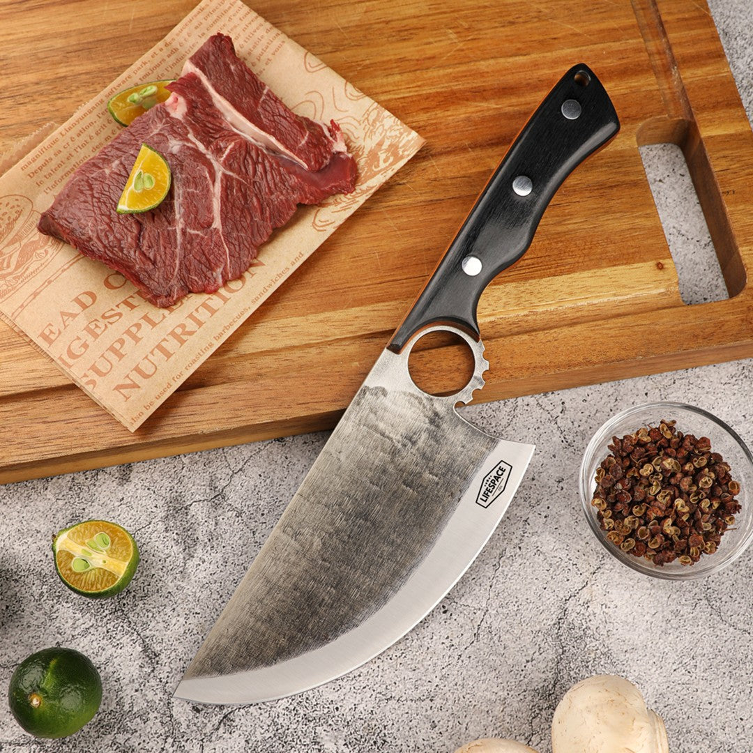 Lifespace 5,5" Forged Meat Cleaver with Sheath