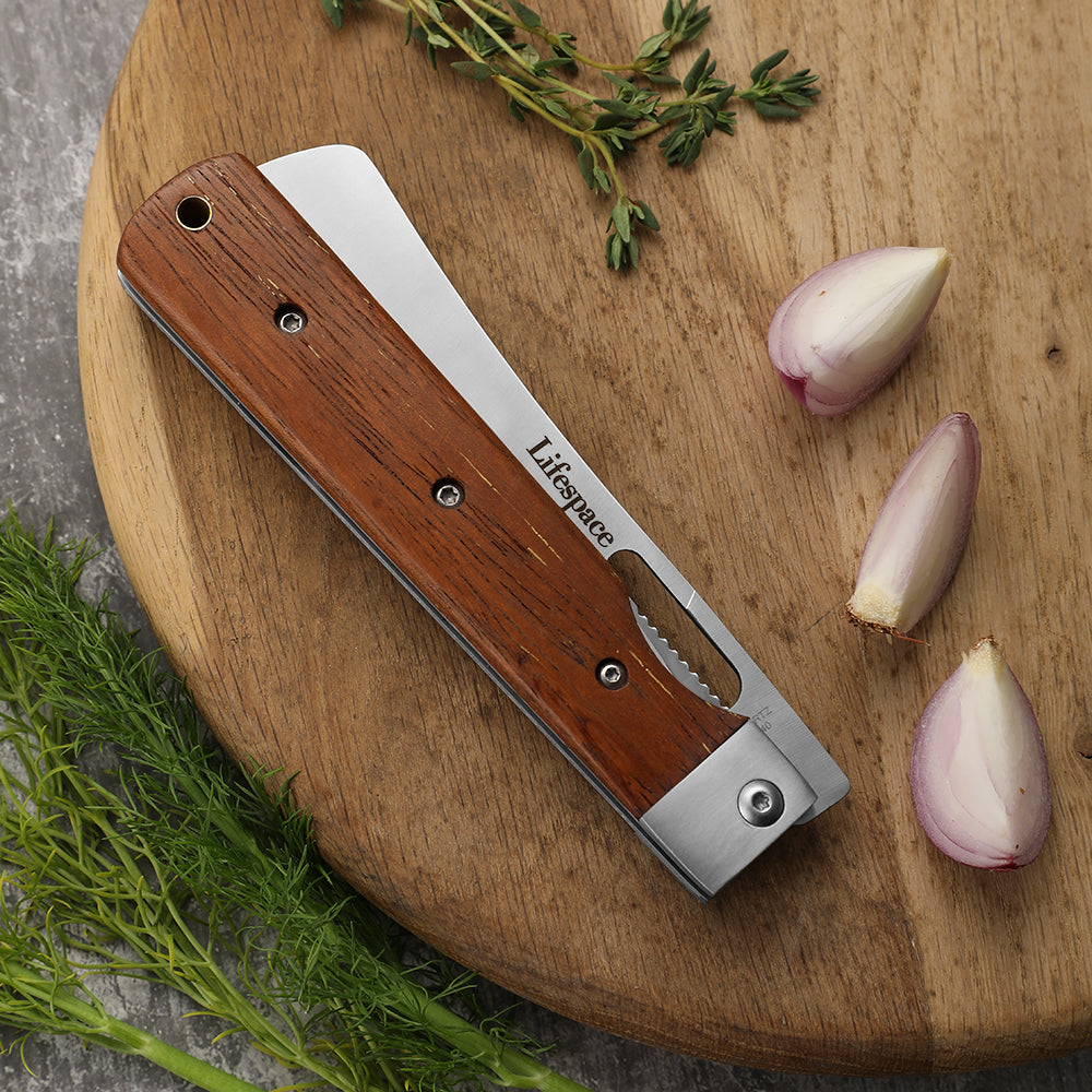 Lifespace Folding Japanese Chef Knife — 440A Stainless Steel, Camp & Outdoor Cooking