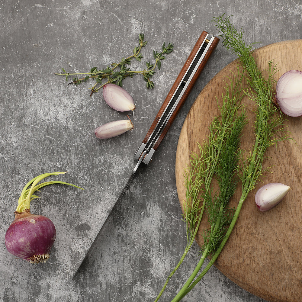 Lifespace Folding Japanese Chef Knife — 440A Stainless Steel, Camp & Outdoor Cooking