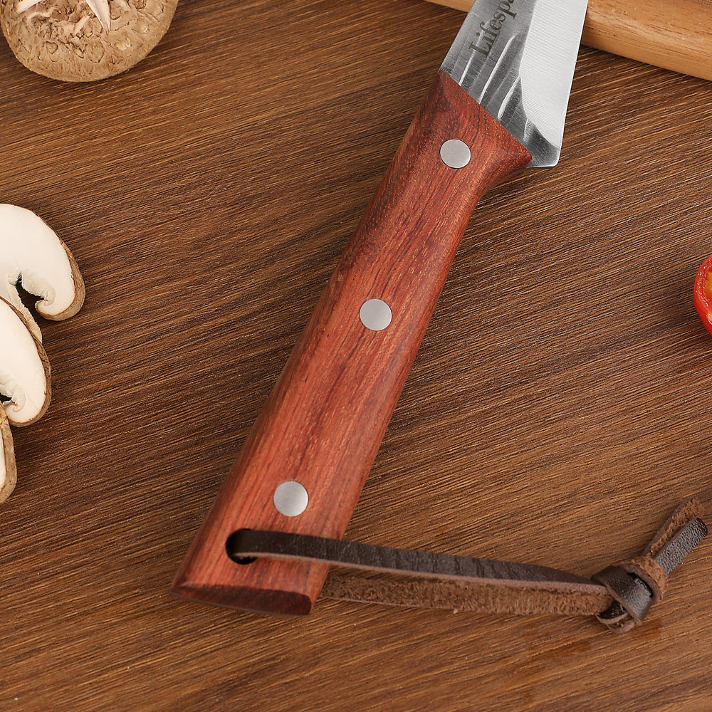 Lifespace 5.7" Texas Toothpick Pointed Cleaning Knife — Red Wood Handle, BBQ & Butcher
