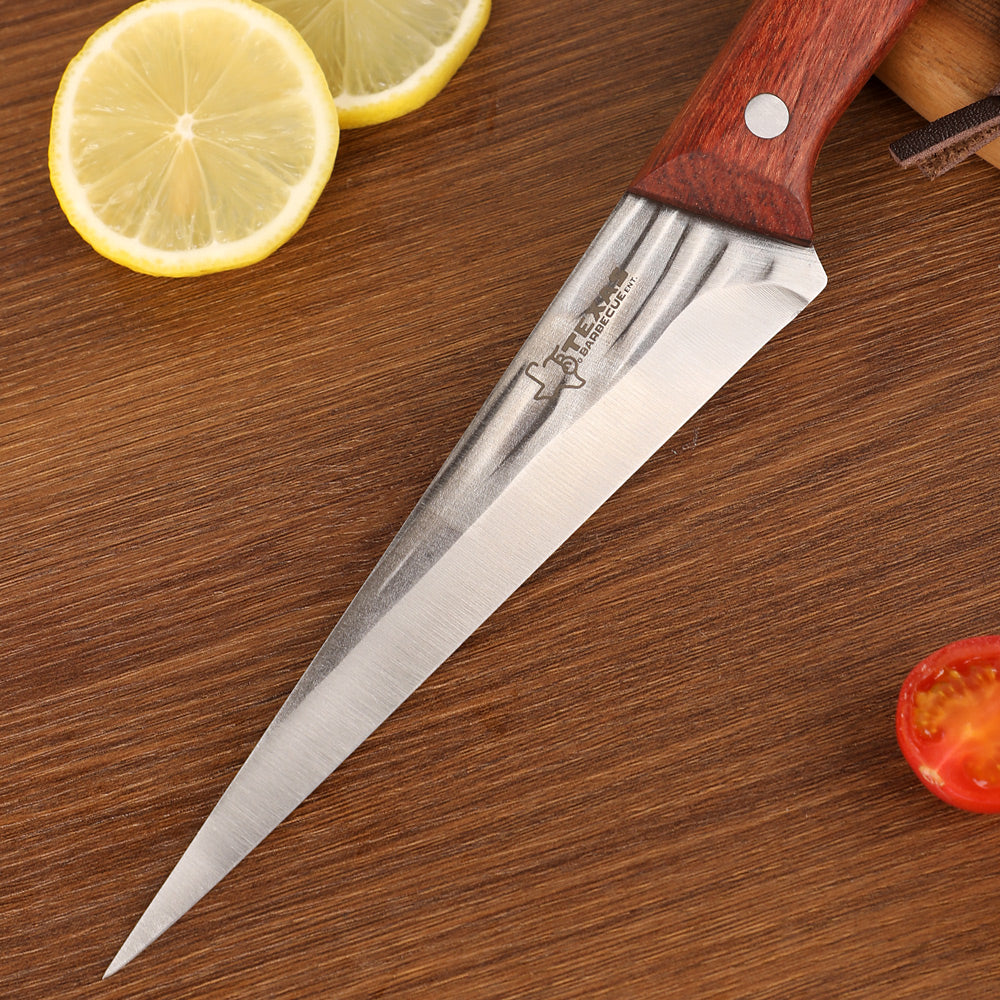 Lifespace 5.7" Texas Toothpick Pointed Cleaning Knife — Red Wood Handle, BBQ & Butcher