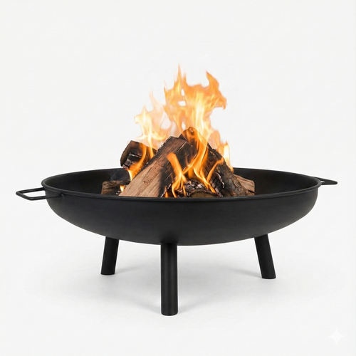 Lifespace 23" Bonfire Bowl Firepit — Heavy-Duty Steel with Carry Handles