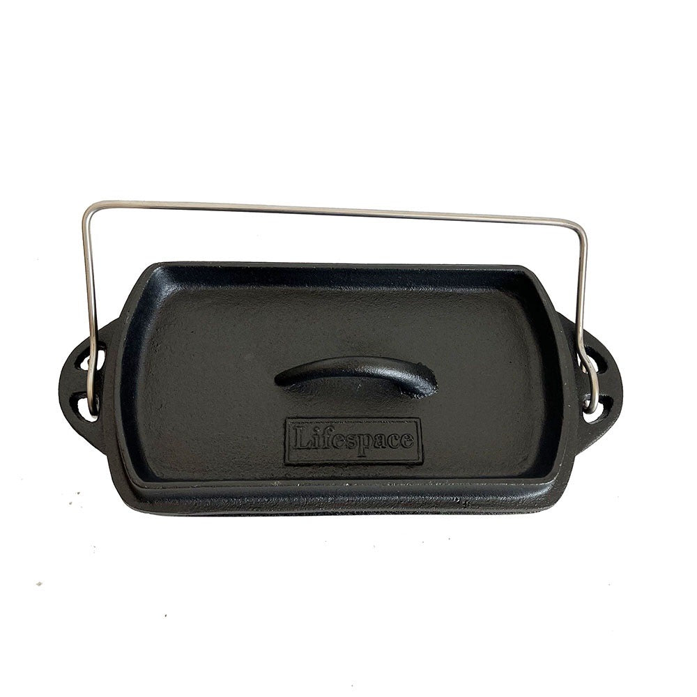 Lifespace Cast Iron Bread Pot with Handle & Carry Bag — Pre-Seasoned & Ready to Use