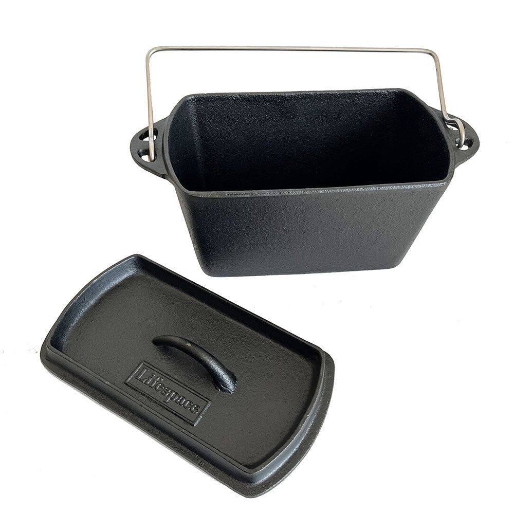 Lifespace Cast Iron Bread Pot with Handle & Carry Bag — Pre-Seasoned & Ready to Use
