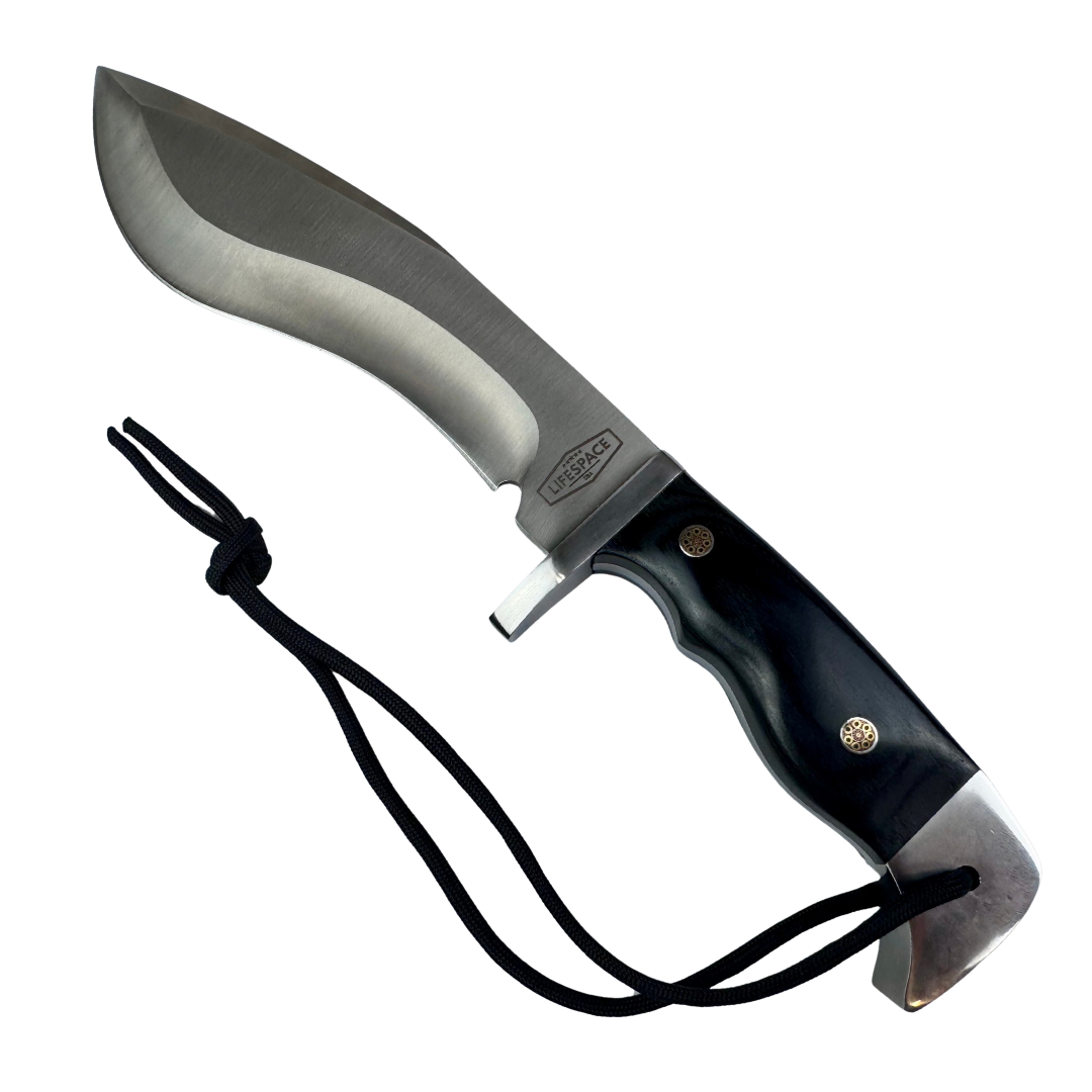 Lifespace Premium AUS-10 SS Kukri Knife with Dragon Leather Sheath – 12.6" Overall