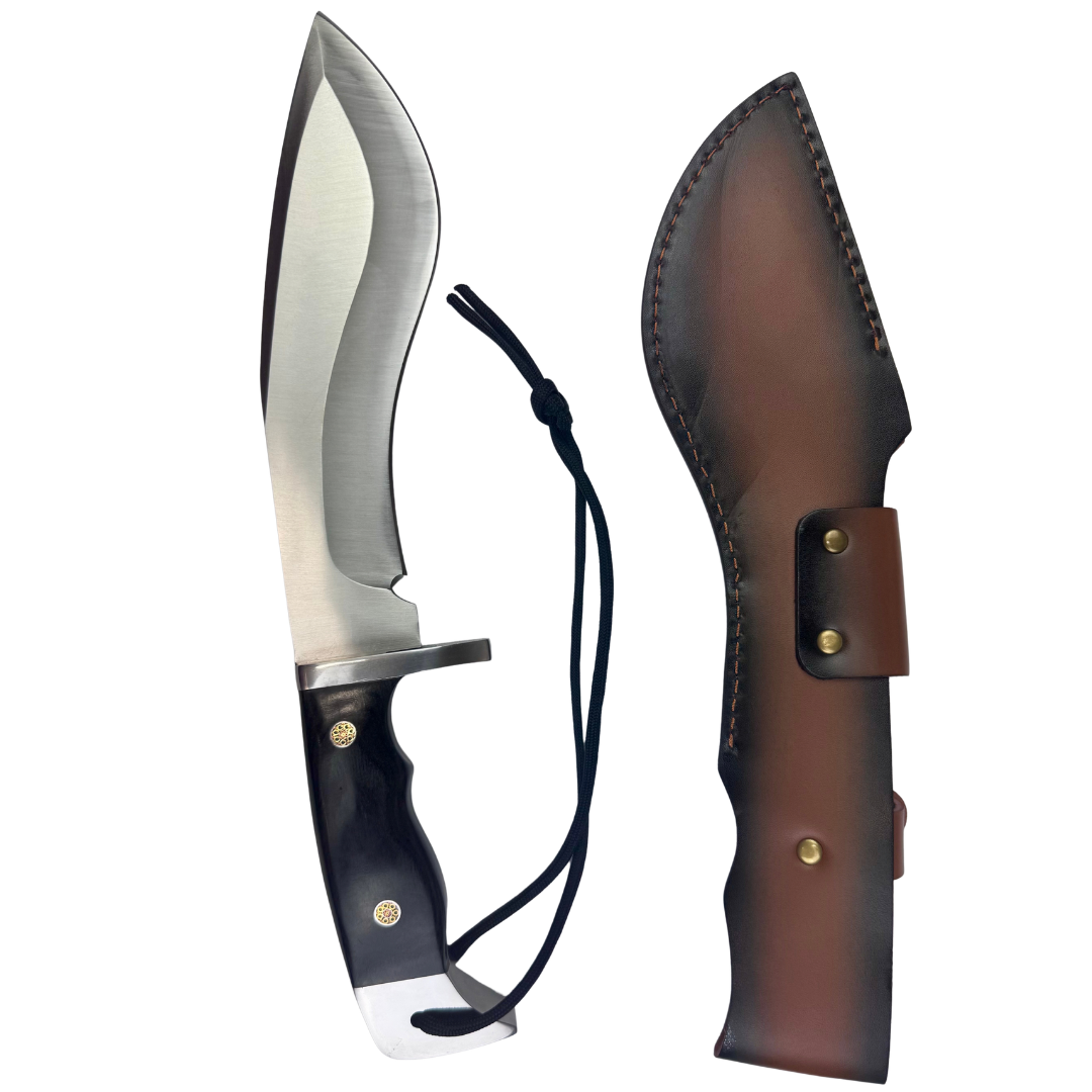 Lifespace Premium AUS-10 SS Kukri Knife with Dragon Leather Sheath – 12.6" Overall