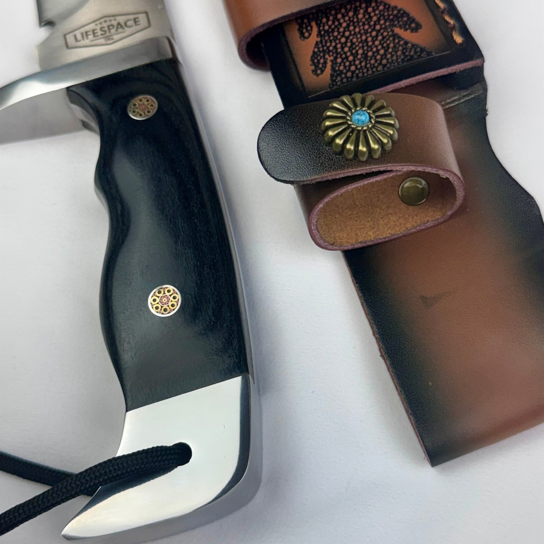 Lifespace Premium AUS-10 SS Kukri Knife with Dragon Leather Sheath – 12.6" Overall