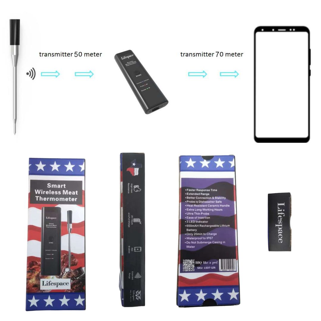 Lifespace Premium Smart Bluetooth Probe Thermometer