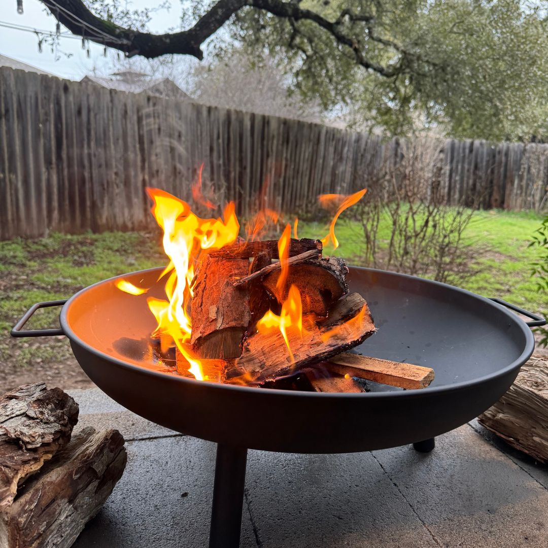 Lifespace 23" Bonfire Bowl Firepit — Heavy-Duty Steel with Carry Handles