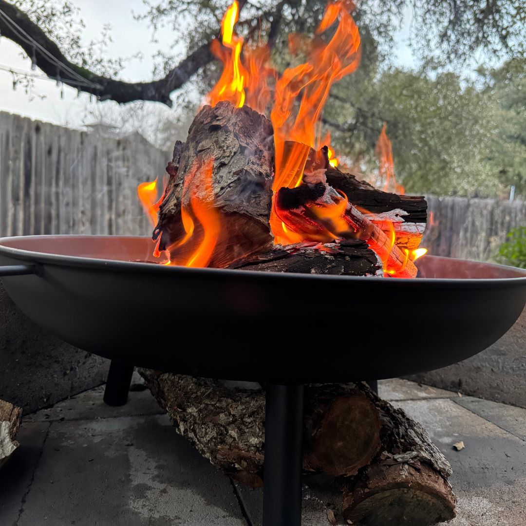 Lifespace 23" Bonfire Bowl Firepit — Heavy-Duty Steel with Carry Handles