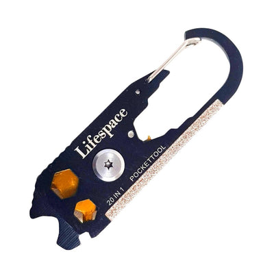Lifespace 20-in-1 Multitool with Carabiner Clip & Keychain