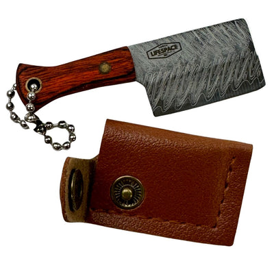 Lifespace Damascus Mini Square Nose Cleaver with Sheath