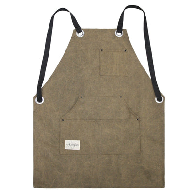 Lifespace Premium Khaki Wax Canvas BBQ Grill Work Apron