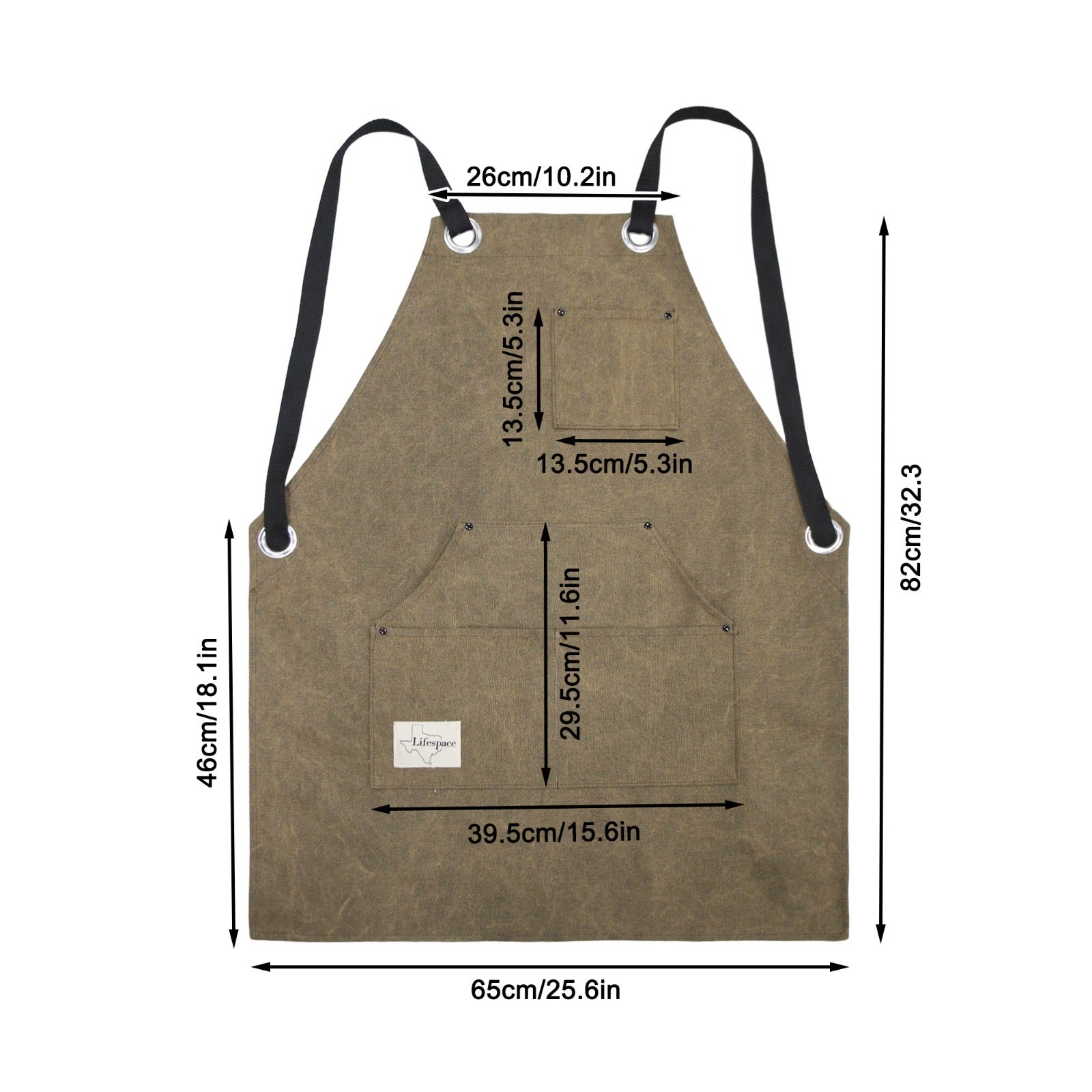 Lifespace Premium Khaki Wax Canvas BBQ Grill Work Apron