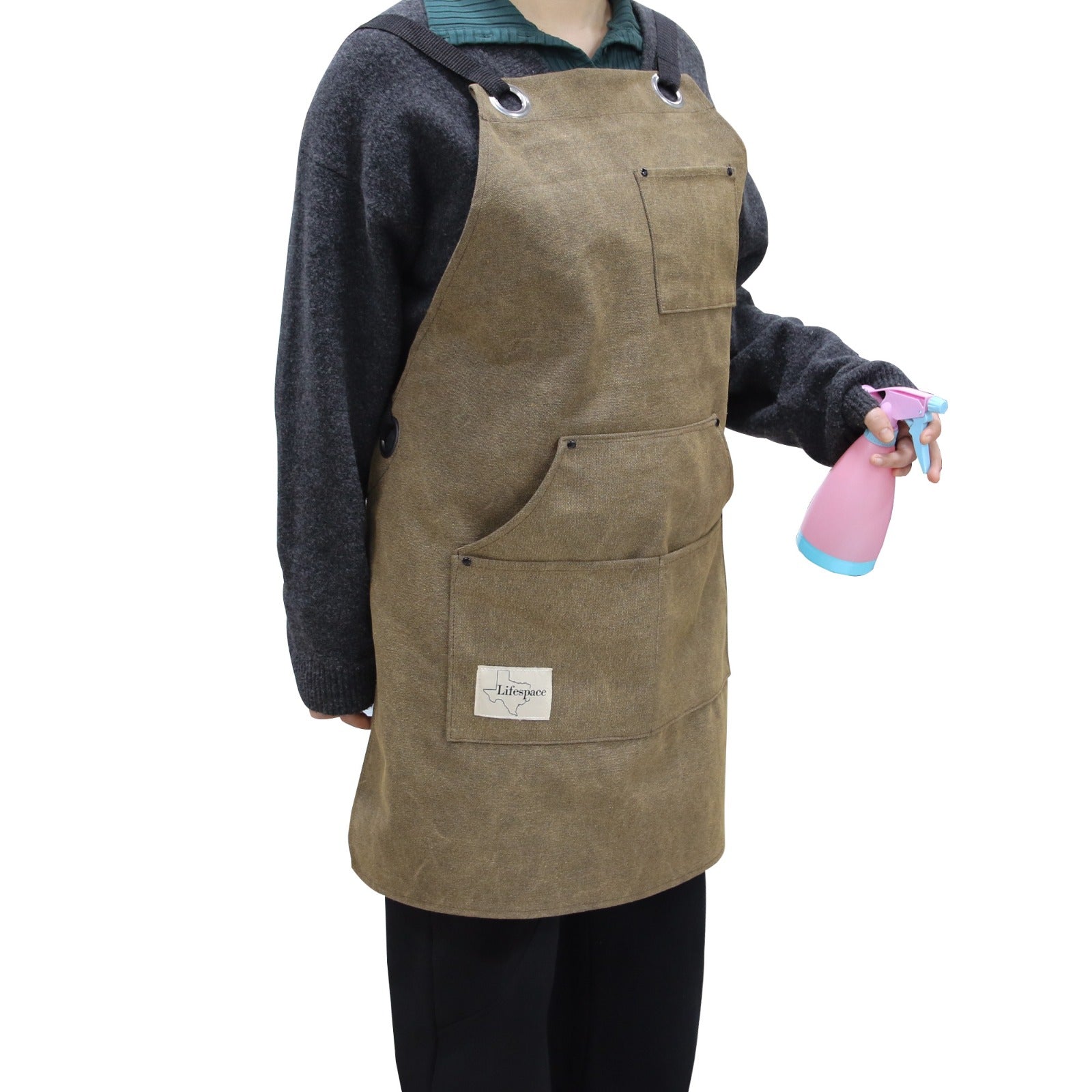 Lifespace Premium Khaki Wax Canvas BBQ Grill Work Apron
