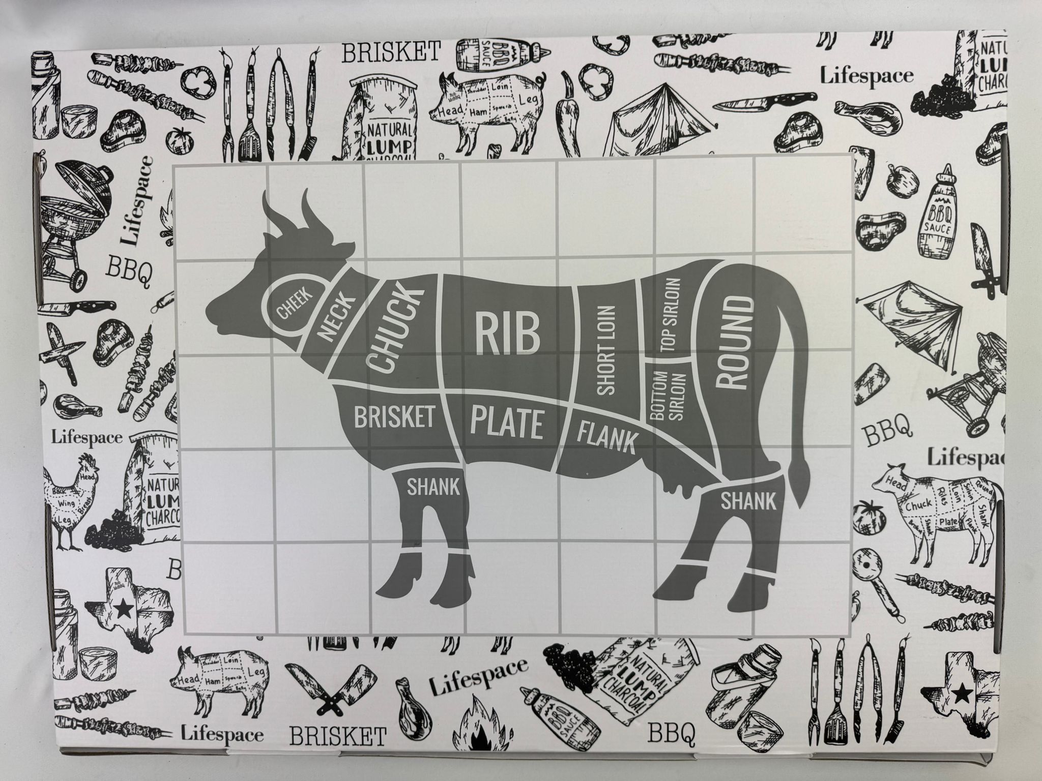 Lifespace Disposable 24" x 18" "Cow" Cutting Boards - 50x Sheets