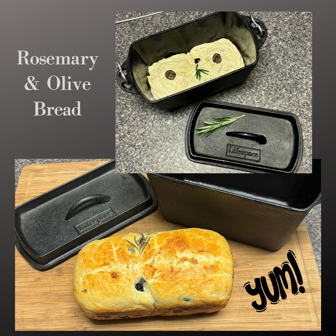 Lifespace Cast Iron Bread Pot with Handle & Carry Bag — Pre-Seasoned & Ready to Use