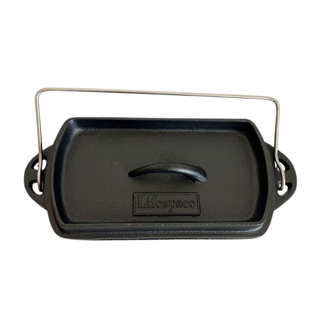 Lifespace Cast Iron Bread Pot with Handle & Carry Bag — Pre-Seasoned & Ready to Use