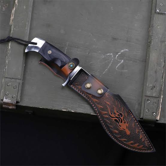 Lifespace Premium AUS-10 SS Kukri Knife with Dragon Leather Sheath – 12.6" Overall