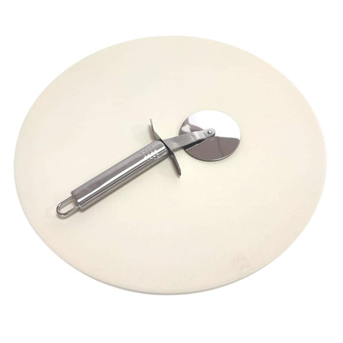 Lifespace 13in Pizza Grilling Stone with Stainless Steel Cutter