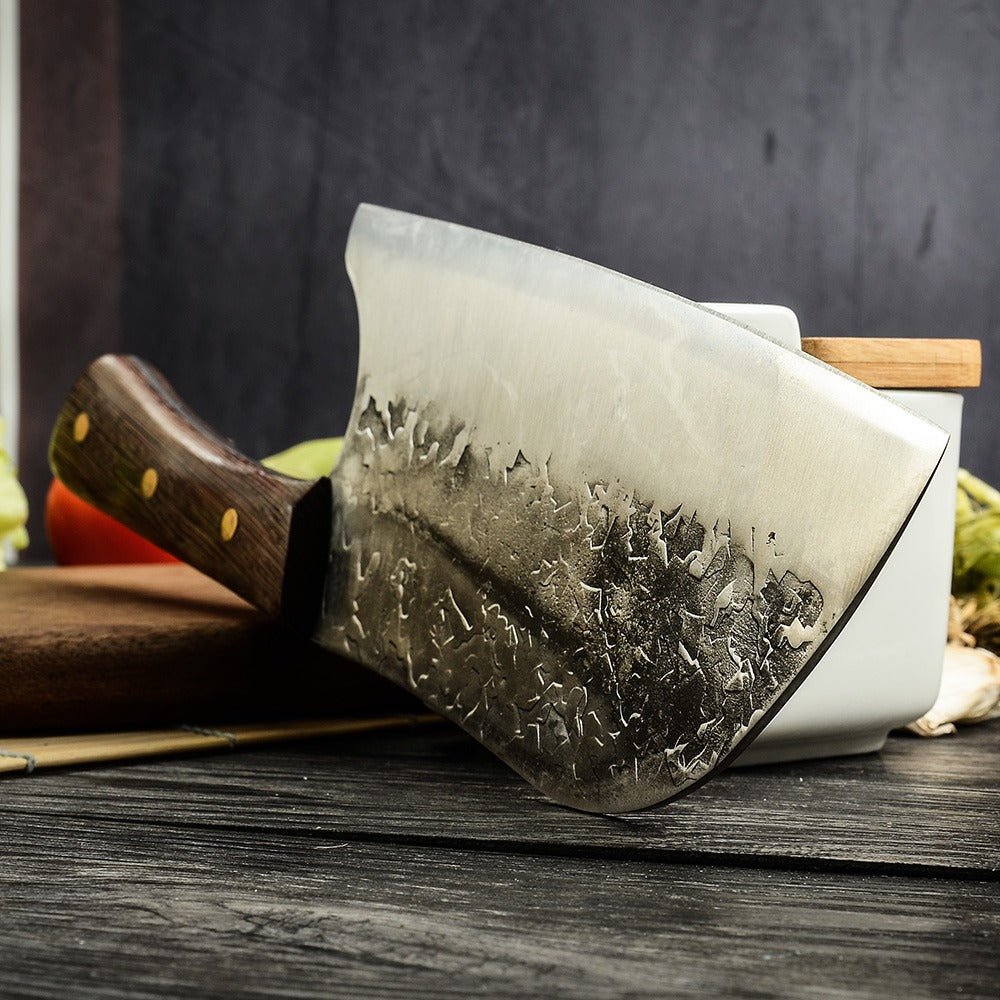 Lifespace 8in Hammered Cleaver with Curved Blade