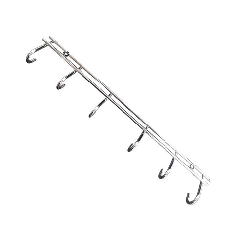 Lifespace Grill Utility Rack - 6 Hooks - Chrome Plated Mild Steel