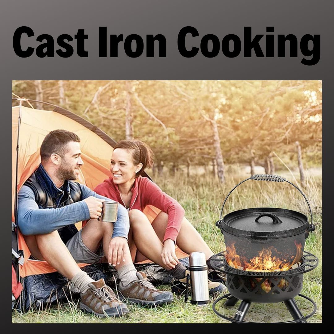 Lifespace Cast Iron Dutch Oven Pot - 10"