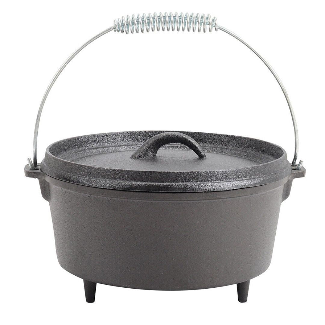 Lifespace Cast Iron Dutch Oven Pot - 10"