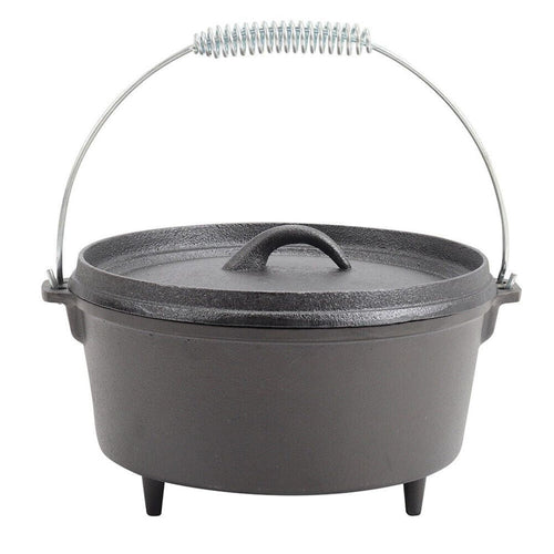Lifespace Cast Iron Dutch Oven Pot - 10"