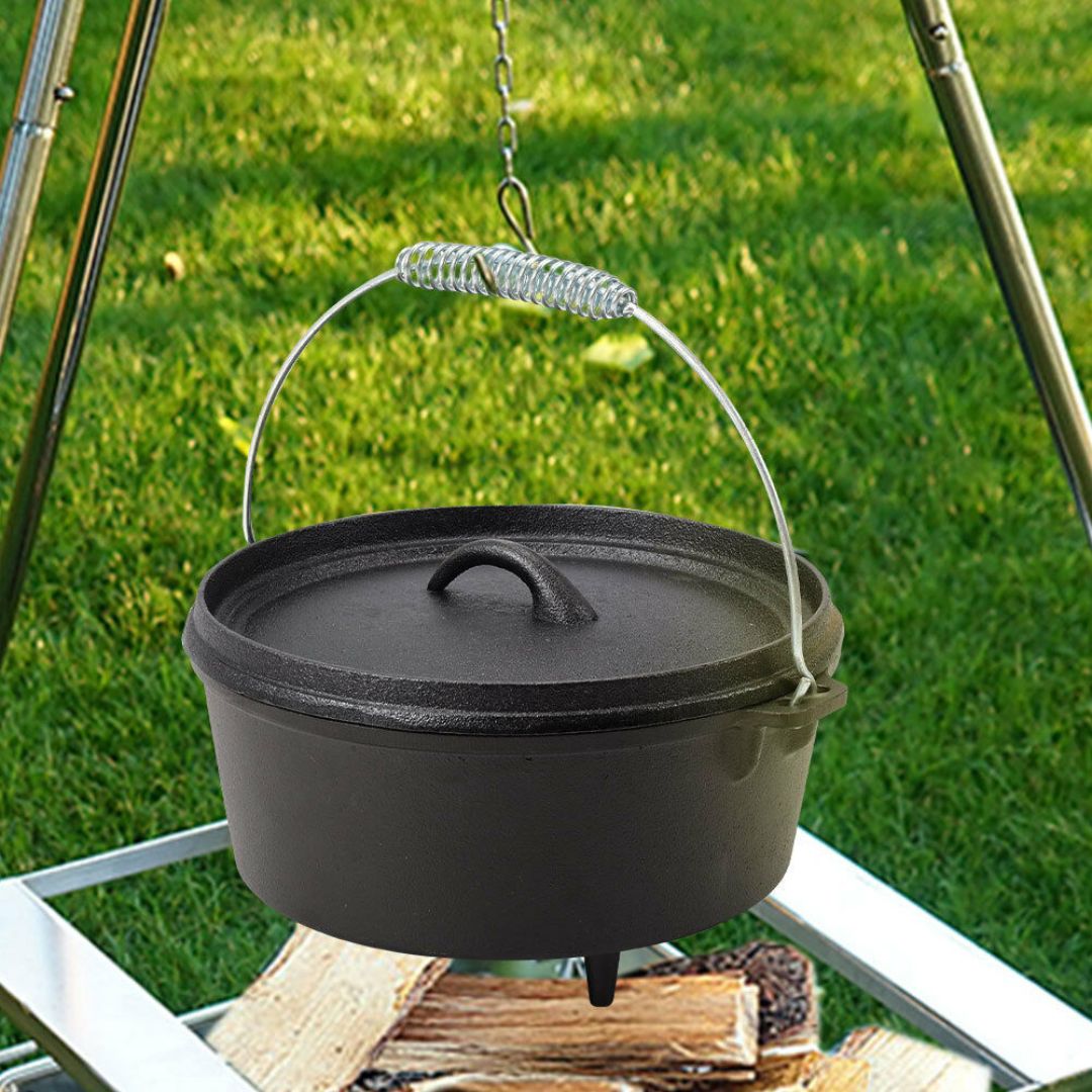 Lifespace Cast Iron Dutch Oven Pot - 10"