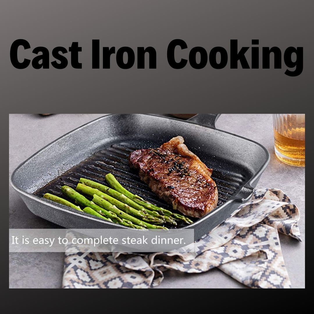 Lifespace Cast Iron Square Griddle Pan - 10"