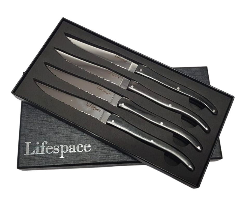 Lifespace 'Laguiole' 4-Piece Steak Knife Set in a Gift Box