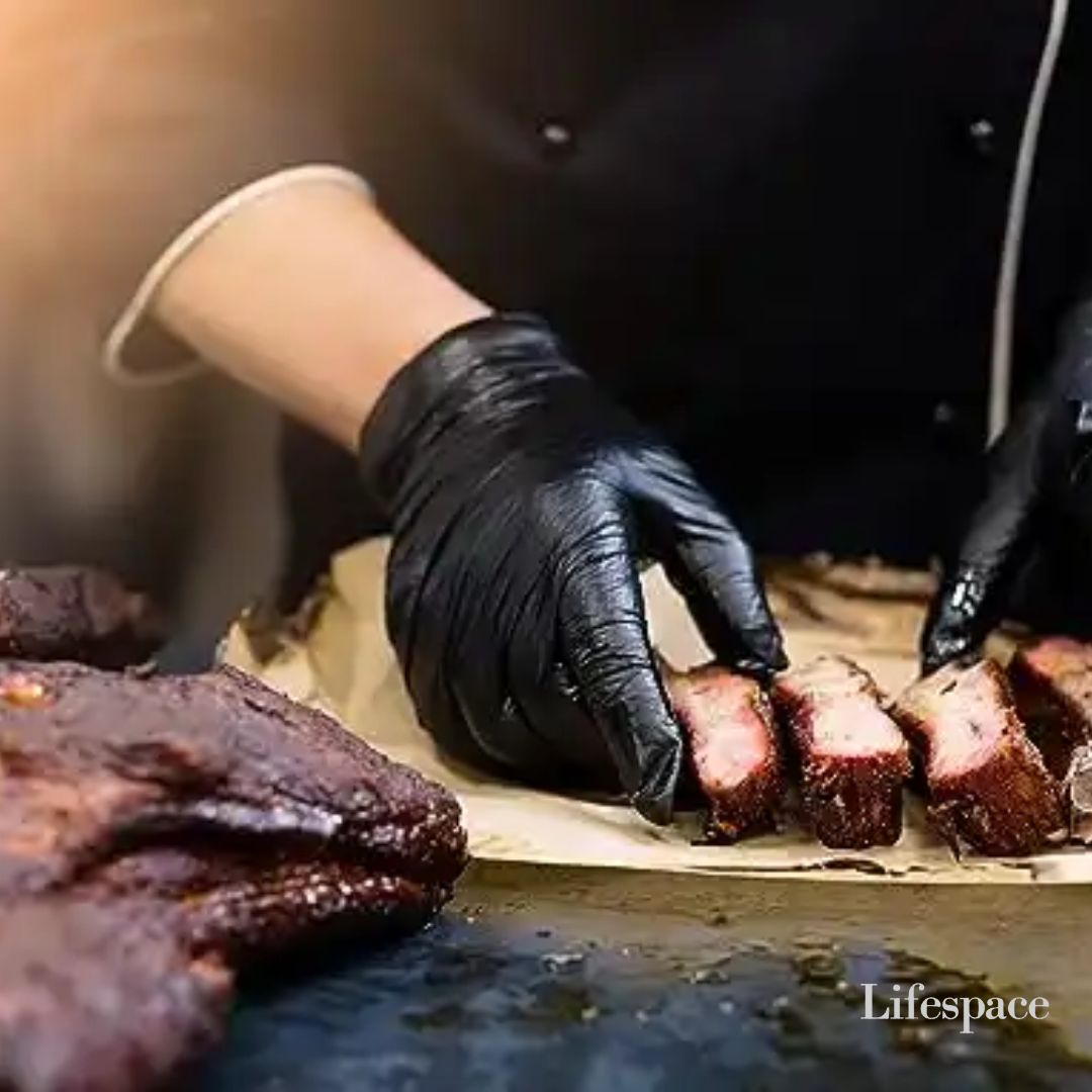 Lifespace Nitrile BBQ Disposable Gloves with Cotton Inner
